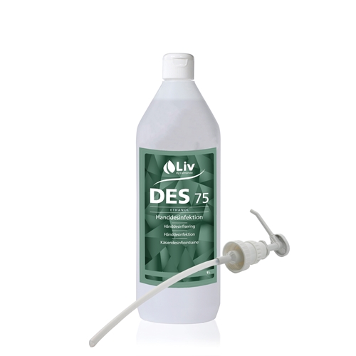 Hånddesinfektion Liv 75% - 1000 ml inkl. 12 pumper/trpfp - 12 stk.