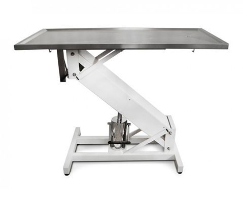 Hydraulisk operationsbord til dyr med Z-formet base (lakeret base) og flad overflade