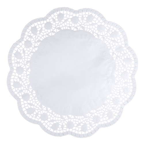 Doily paper round - 34cm white lace - 100 pcs