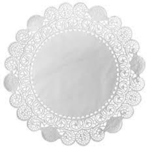 Doily paper round - 23cm white pattern - 250 pcs