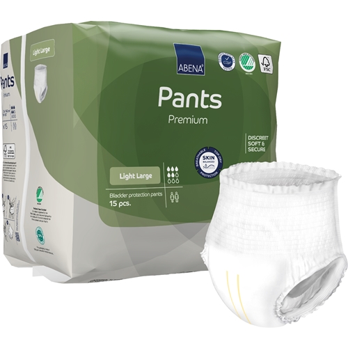 All-in-one inkontinenssisuoja housumalli - ABENA Pants Light L - 90 kpl