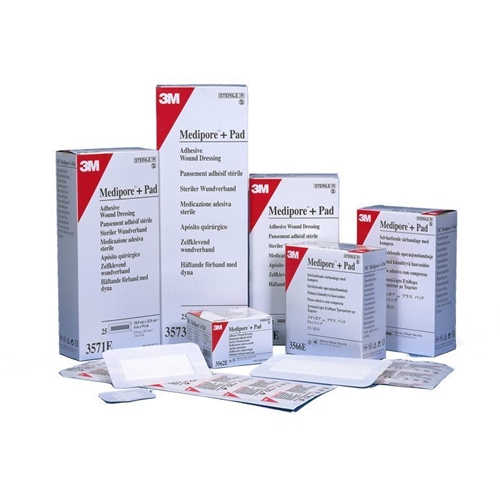 Absorberende selvklæbende bandage Medipore + Pad - 5x7cm (pude 2,8x3,8cm) - 50 stk