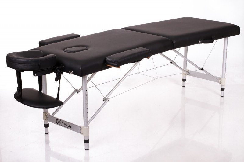 Tragbare Massagebank aus Aluminium - RESTPRO Alu 2 - Svart - 175 x 55 cm (S)