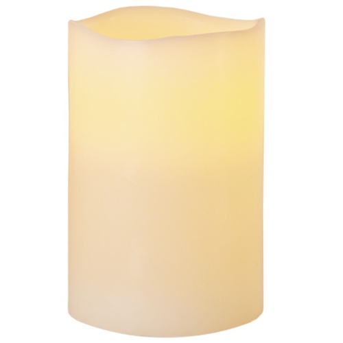 LED-Stumpenkerze - Ø10x15cm weiß mit Timer