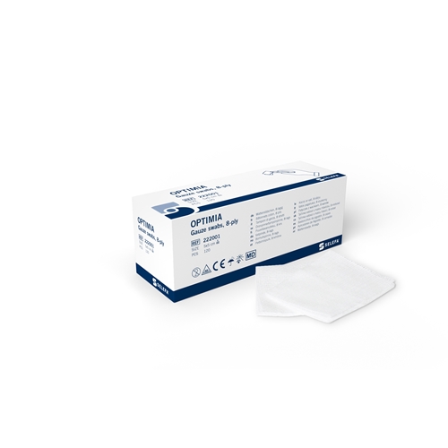 Gazekompress 8-lags Selefa - 5x5 cm disp.box usteril - 120 stk.