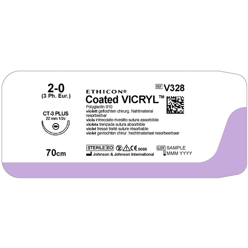 Sutur Vicryl 2-0 V328H - 70 cm nål CT-3 - 36 stk.