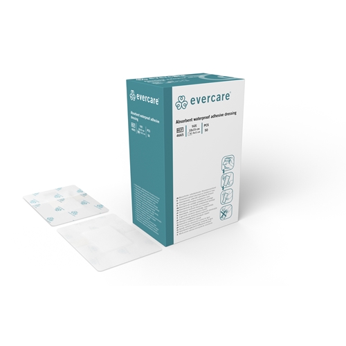 Absorbierender selbsthaftender Verband evercare duschfest - 10x15cm duschfest - 50 St.