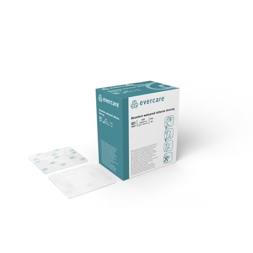 Absorberende selvklæbende bandage evercare brusefast - 10x10cm brusefast - 50 stk