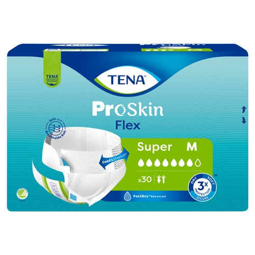 Alt-i-en inkontinensbind med bælte - TENA Flex Super M - 90 stk