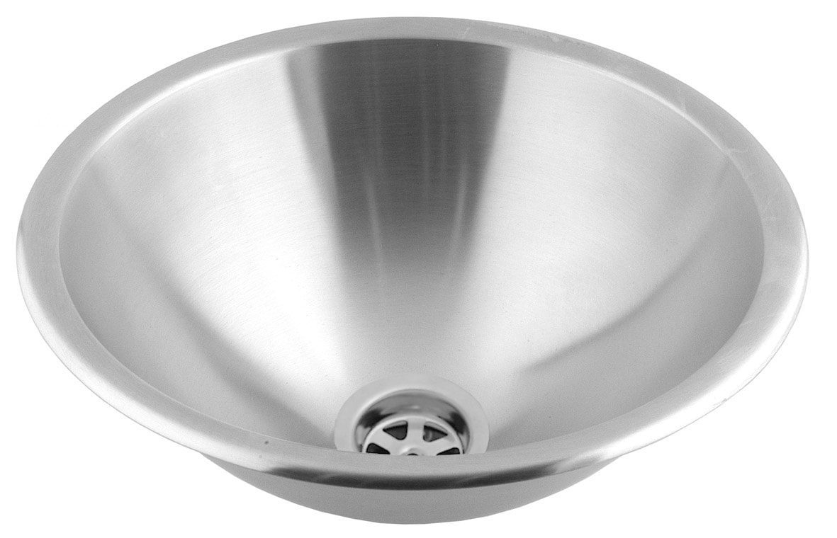 Built-in washbasin - Ø305 without overflow - Stainless steel – Satin - Inner: Ø 265mm - Outer: Ø 305mm - Depth: 110mm