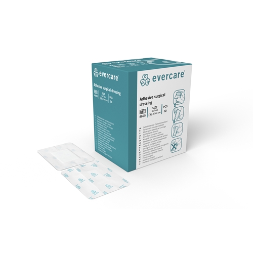 Absorbierender selbsthaftender Verband evercare - 5x7cm (Wundauflage 2,5x4cm) - 50 St.
