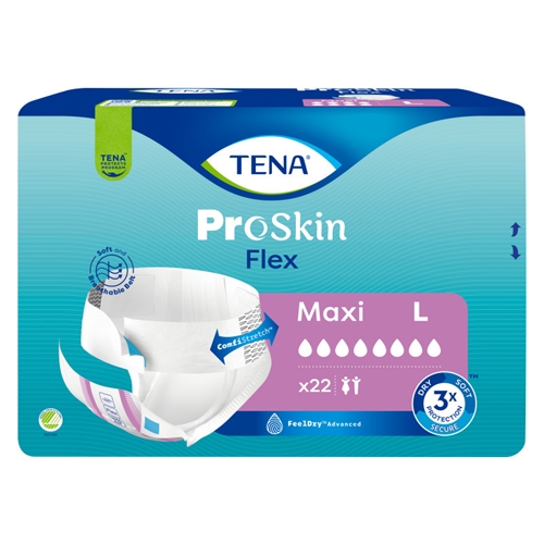 Alt-i-en inkontinensbeskyttelse med bælte - TENA Flex Maxi L - 66 stk