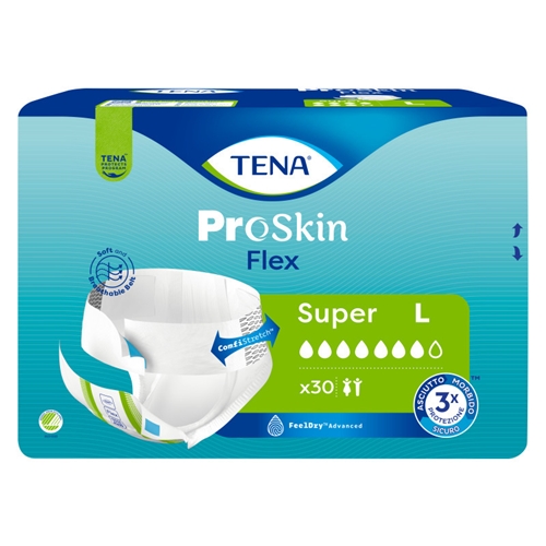 Alt-i-ét inkontinensbeskyttelse med bælte - TENA Flex Super L - 90 stk.