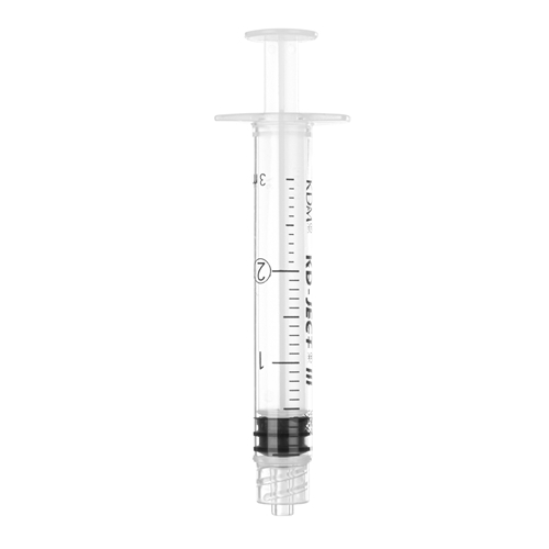 Luerlock-sprøjte 3-komp KD-Ject - 3 ml grad 0,1 ml centreret - 100 stk