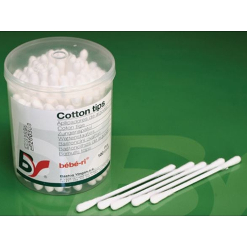 Öronpinne ppr Bastos Viegas - 7,3cm m bomull 100-p - 100 st