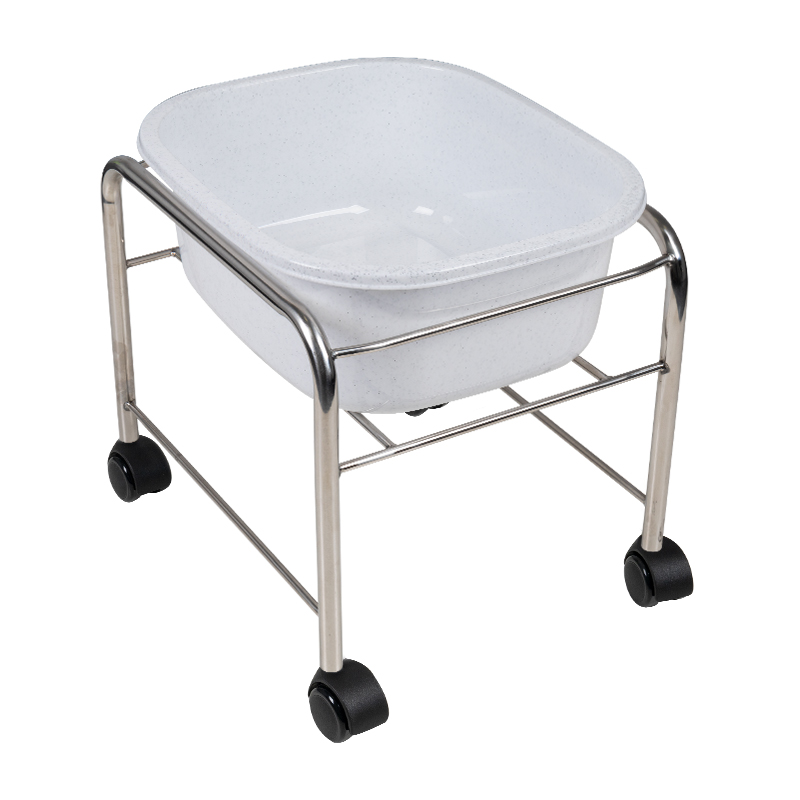 Lige pedicurebakke med forkromede hjul