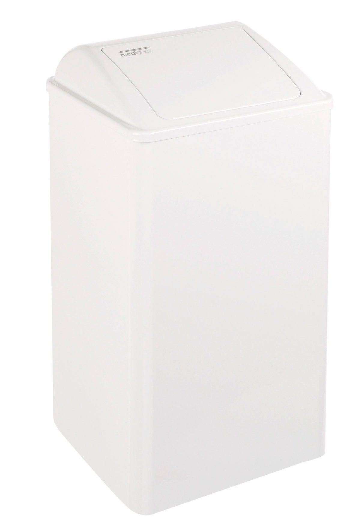Affaldsspand med svinglåg - 65 liter - Stål - Vit epoxy
