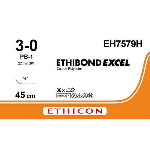 Sutur Ethibond 3-0 EH7579H – 45cm nål PB-1 – 36 st