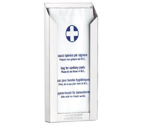 Dozownik na torebki sanitarne - Stål - Vit epoxy