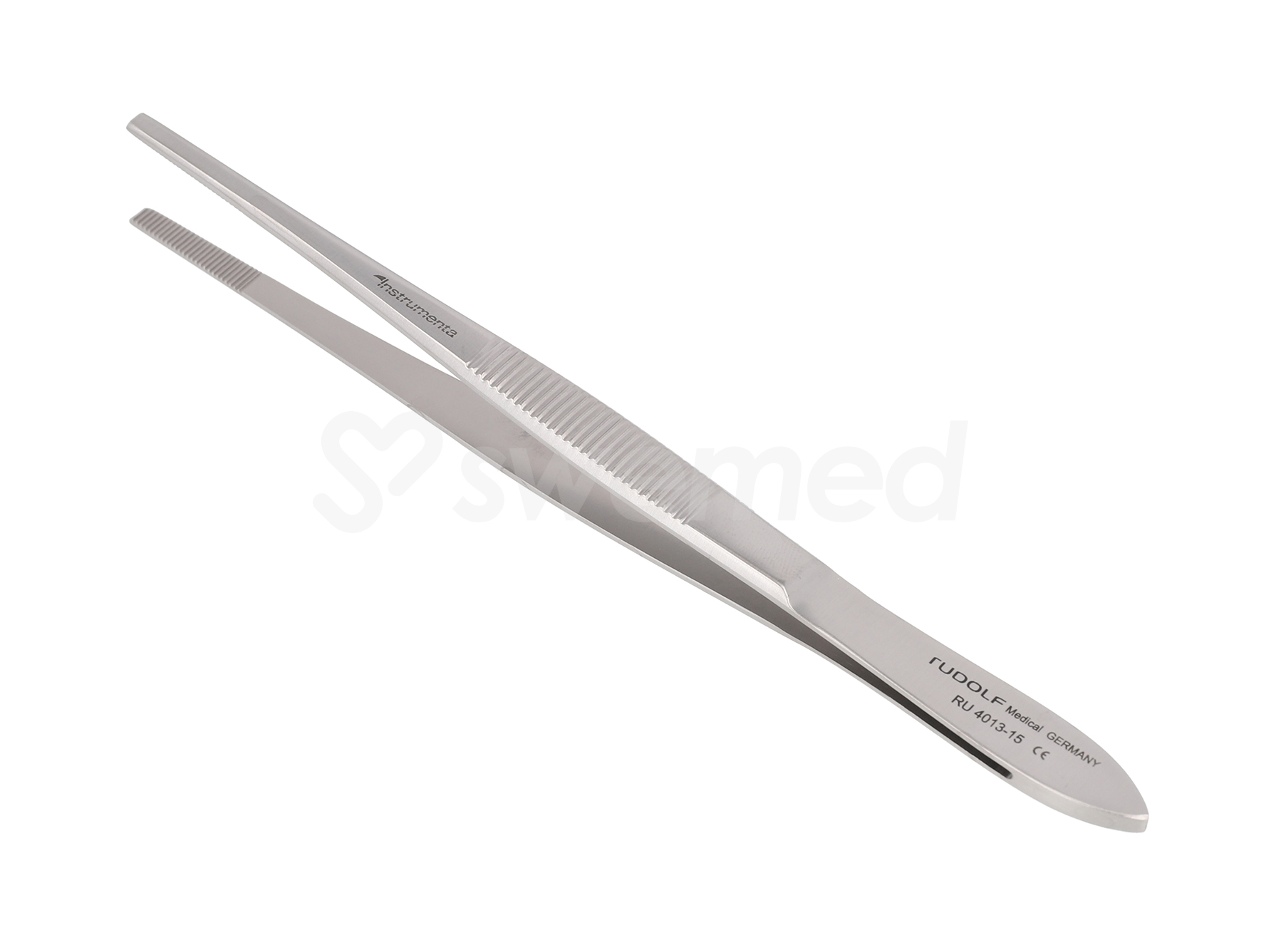Stille anatomische Pinzette 15 cm quer geriffelte Spitze