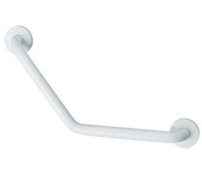 130o angled grab rail - White powder-coated