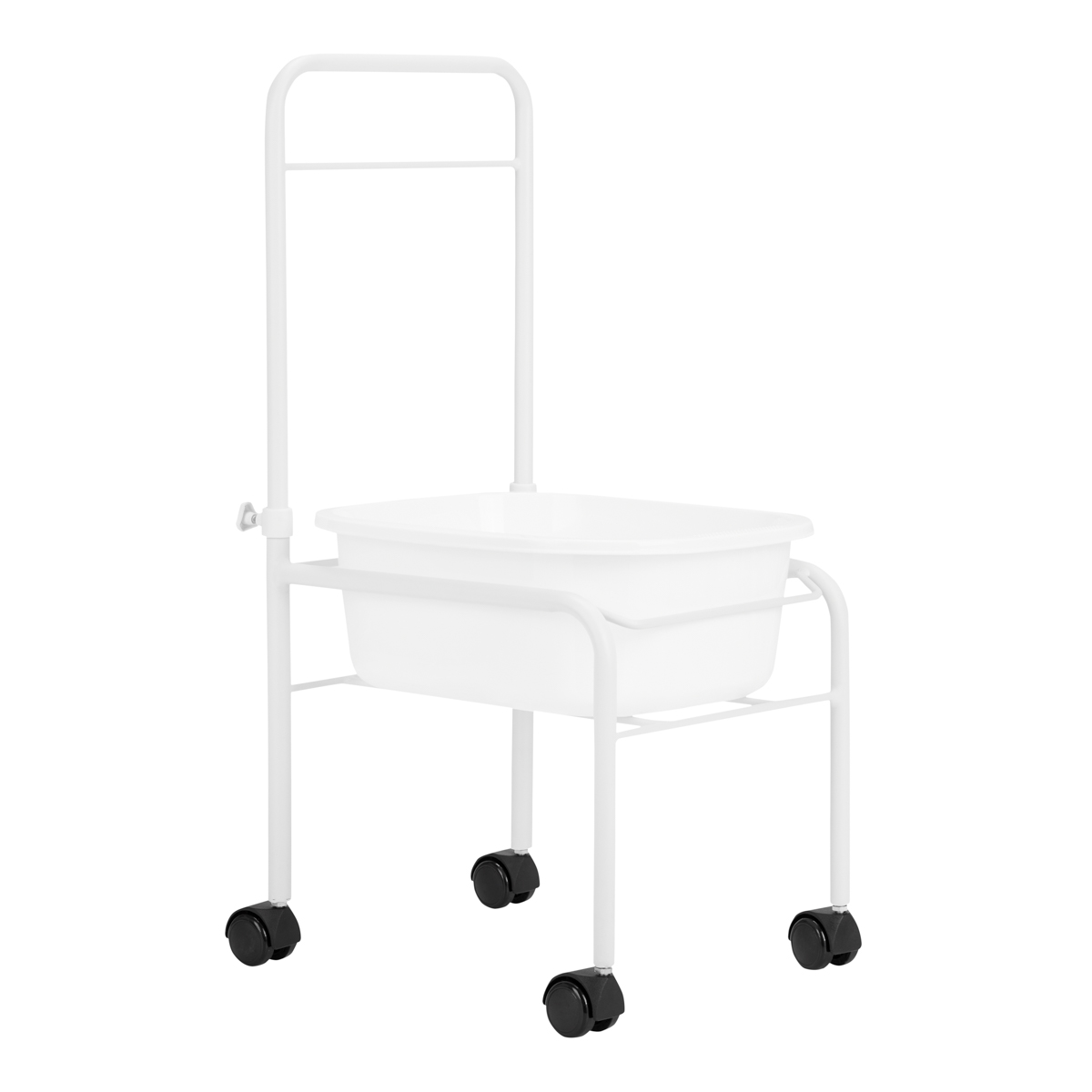 Vit pedikyrbricka på hjul