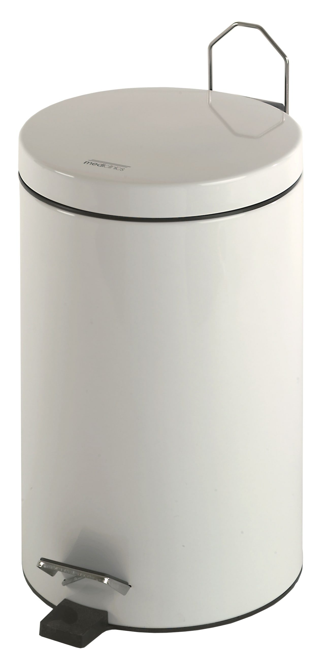 Cylinderformet pedalspand i papir - 3 liter - Stål - Vit epoxy