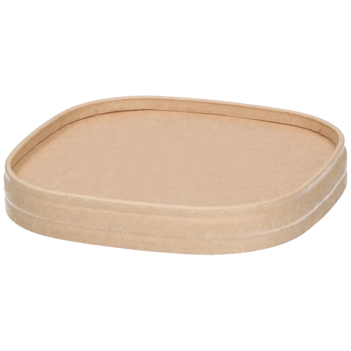 Lid paper for food container Hot & Cold - for 345/450ml brown - 300 pcs