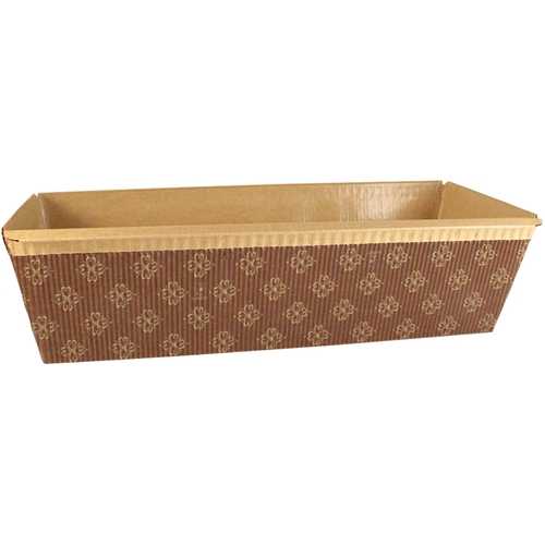 Bageform i papir Novacart - 236x80x70mm brunt mønster - 480 stk