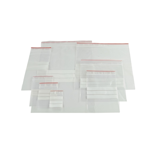 Blixtlåspåse med skrivfält – 120x180mm 50my transp – 100 st