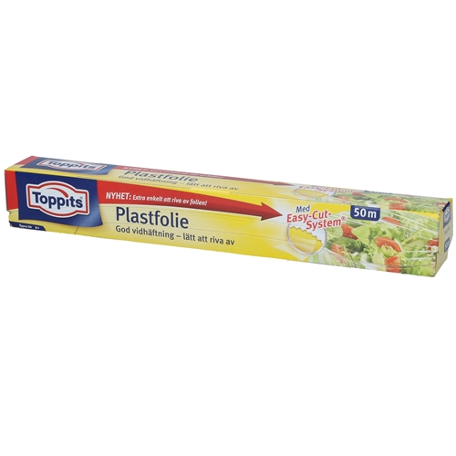 Køkkenfilm plast PE Toppits - 0,325x50 m 9 my med dispenser