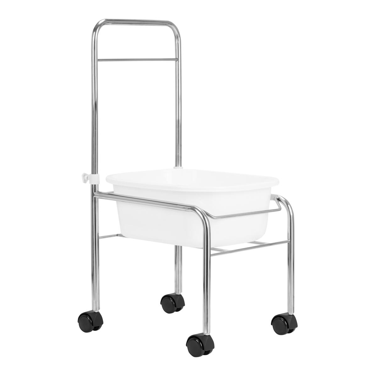 Pedikyrbricka på hjul i krom