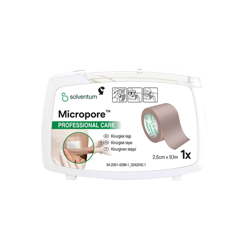 Plaster papierowy Micropore 2,5 cm x 9,1 m beżowy z uchwytem 6 szt.
