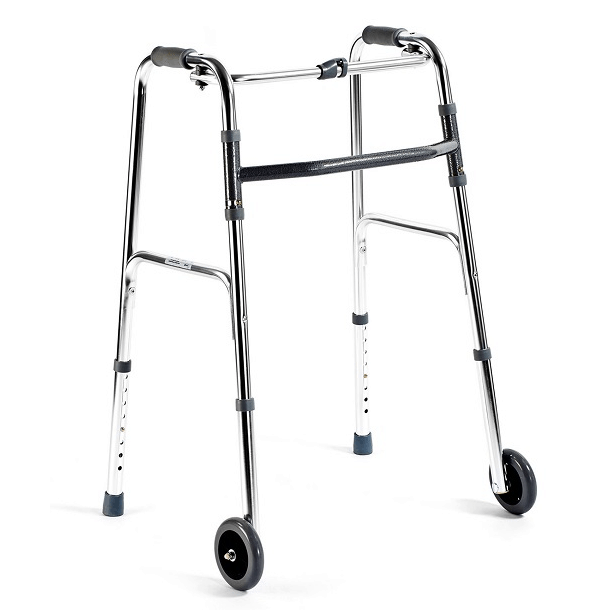 Folding walking frame with 2 x 5 inch wheels - Green