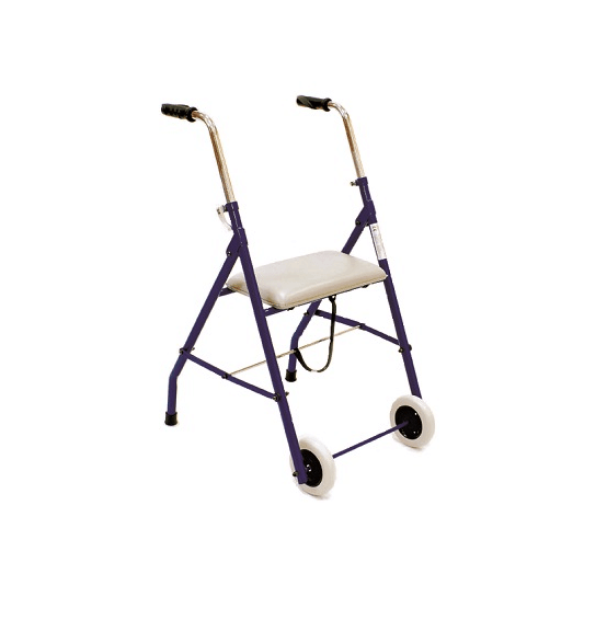 Steel walking frame with 2 wheels