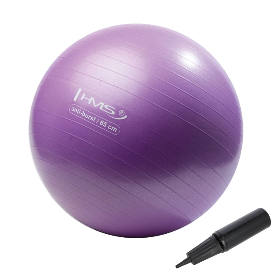 Gymball 65 cm lilla til træning og fitness