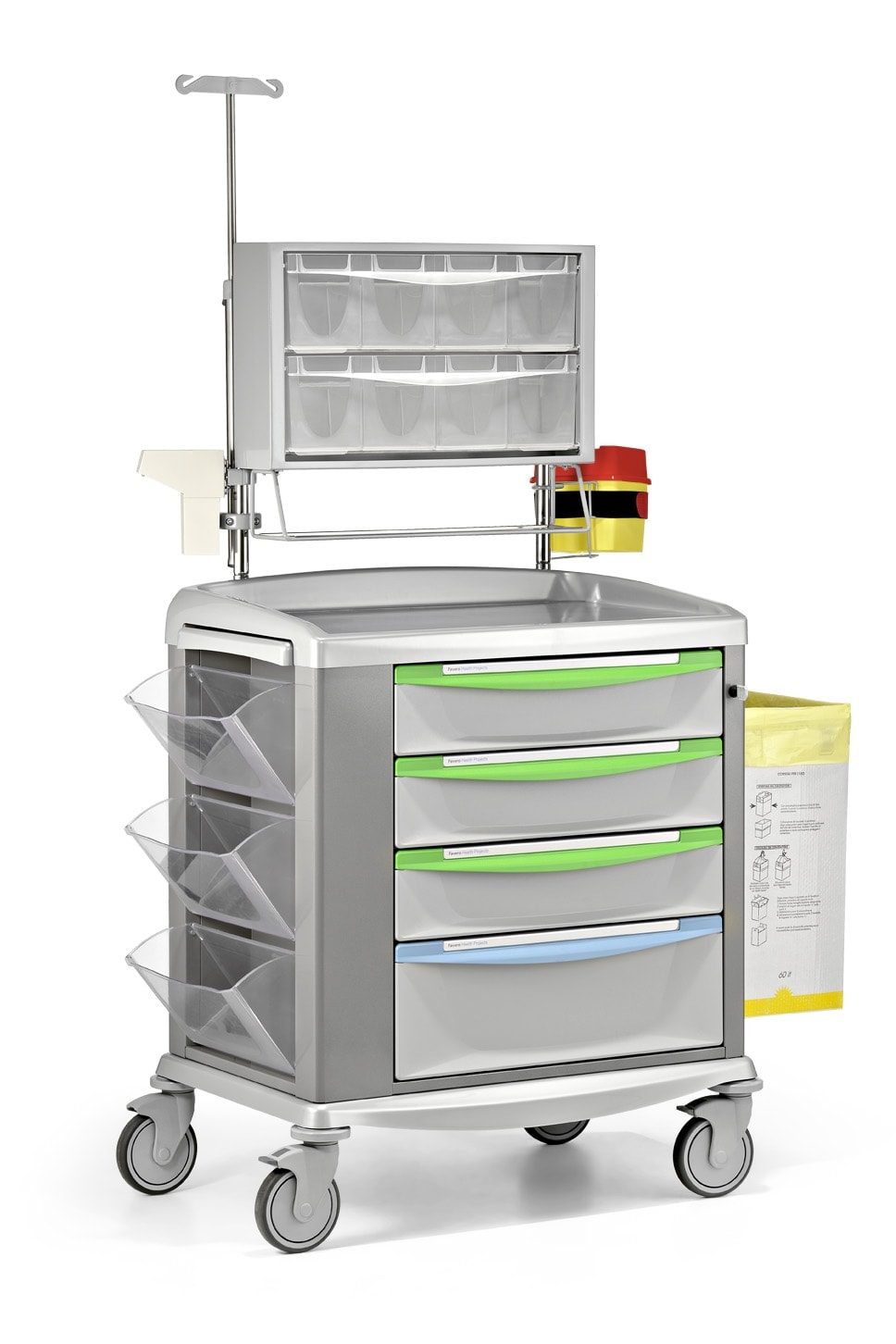 Medicinwagen – udstyret til medicinering - stålramme - 92 cm bred