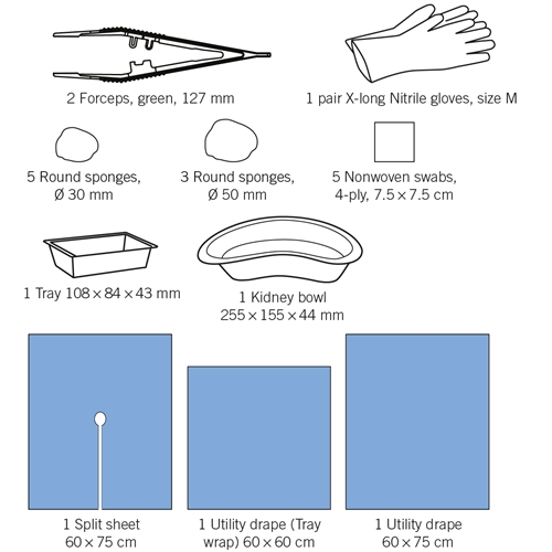 Kateteriseringssæt nonwoven evercare større - 8to 5ko 3dug 2skål 2pin nitril - 8 stk