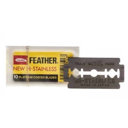 Feather barberblade - dobbeltblad rustfrit stål - 200 stk.