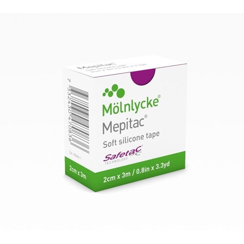 Silikon-Fixierband Mepitac - 2 cm x 3 m beige mit Schutzfolie