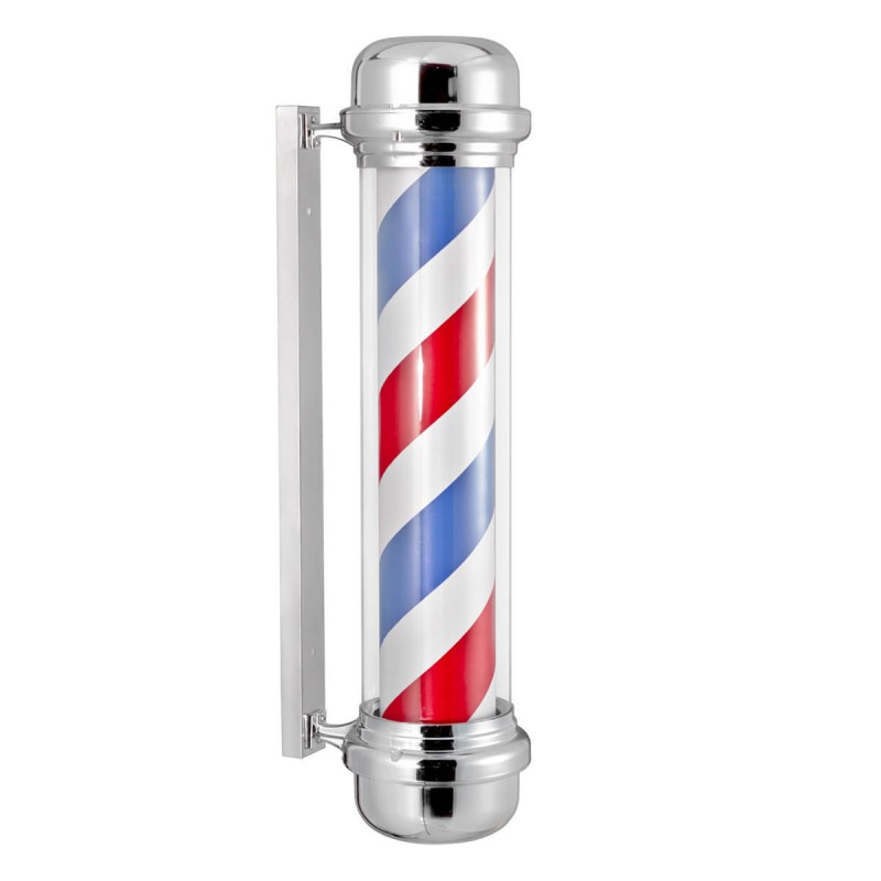 POL – Friseurlampe in Chrom – 69 cm hoch – Barber Pole – Wandmontiert