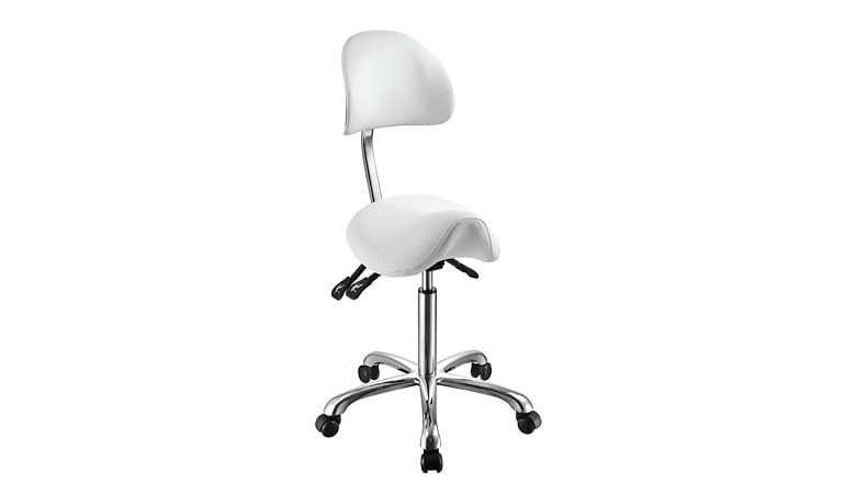 Krzesło siodłowe z ergonomicznym oparciem w eleganckim designie z chromowaną ramą - Noble - Vit