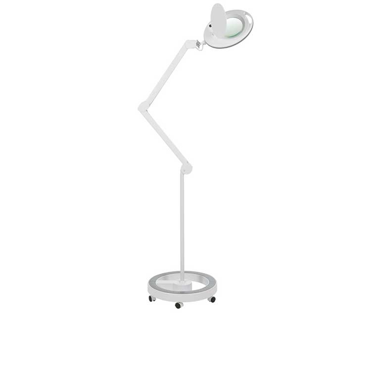Lampa powiększająca na kółkach z zimnym światłem LED - 5 dioptrii / powiększenie 2.25X - MEGA+