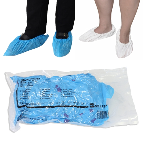Schuhüberzieher aus Kunststoff Selefa - 15x45cm 35my blau - 100 St.