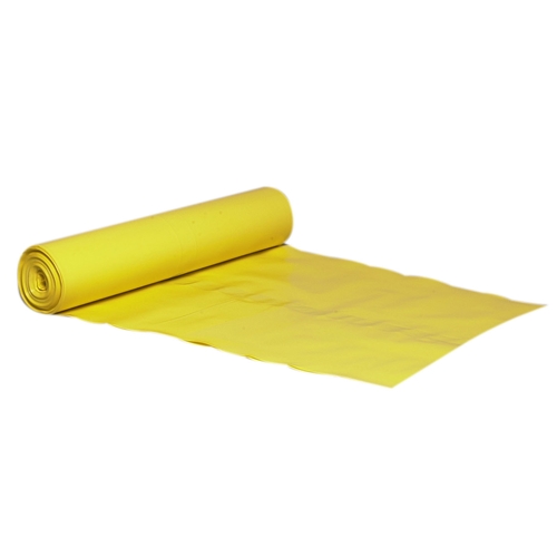 Affaldssæk i genanvendt LD-plast - 100L 720x1120mm 100my gul - 10 stk