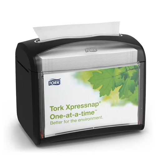 Dispenser servett Tork N4 - 155x201x150mm svart toppmatad