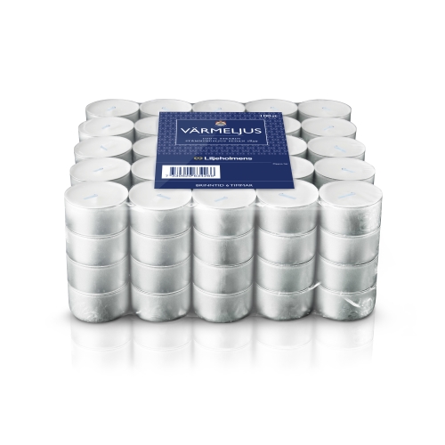 Stearin tealights - Ø 38 mm 6 hours aluminium cup - 100 pcs