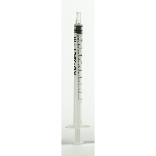 Luer-sprøjte 3-komponent KD-Ject - 1 ml grad. 0,01 ml centrisk - 100 stk.