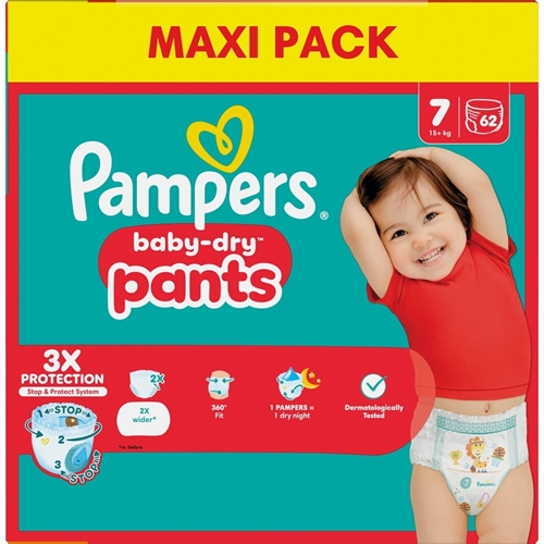 Pampers BabyDry Pants blebukser - S7 15+ kg - 62 stk
