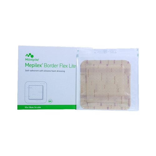 Dünner Silikon-Schaumverband Mepilex Flex L - 15x15cm Border Lite - 5 St